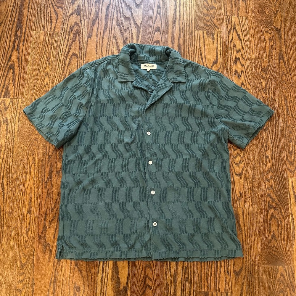 Madewell Easy Short-Sleeve Shirt in Jacquard Terry